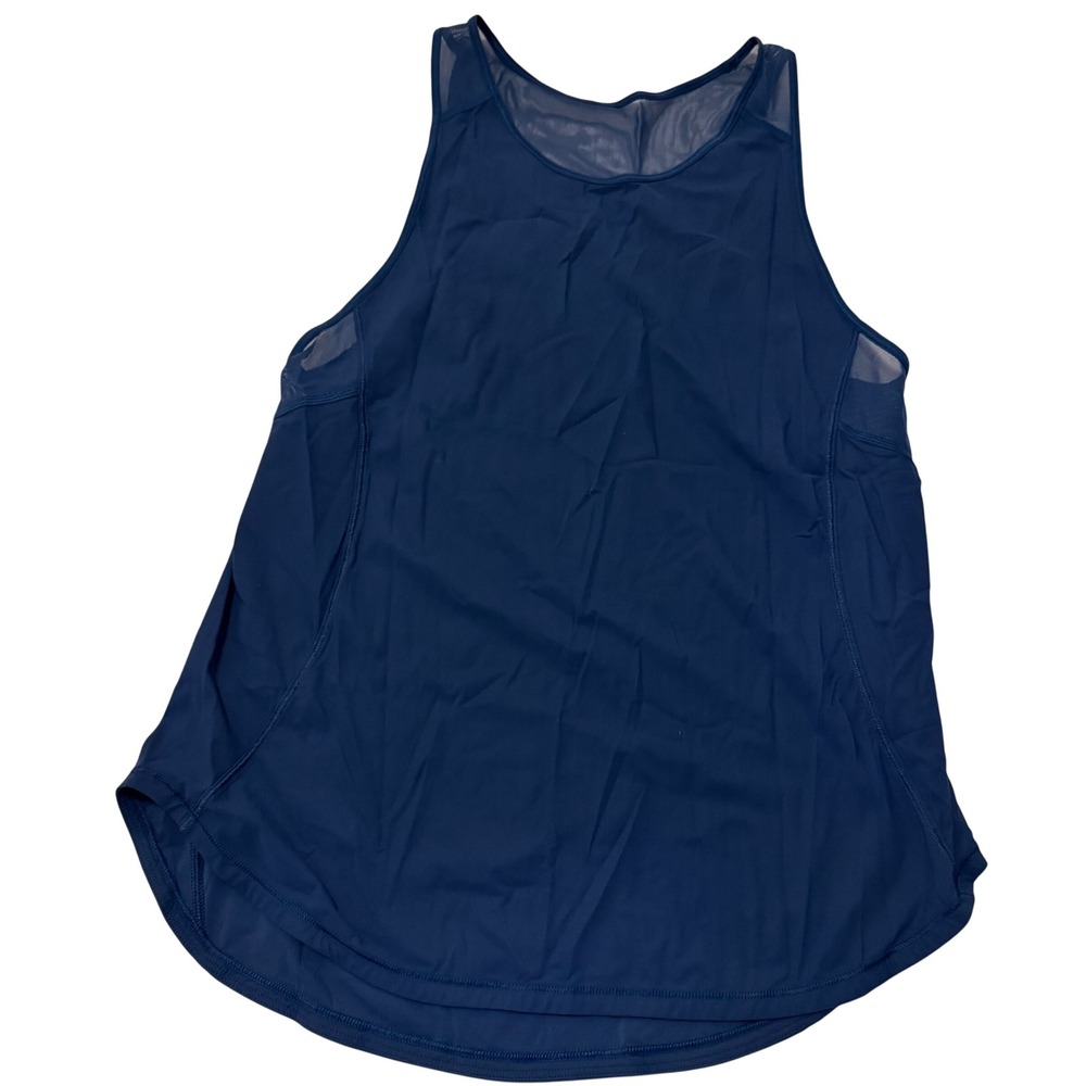 Lululemon Sculpt Tank Top Navy Blue Mesh Back Racerback Running Workout Top
